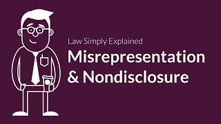 Misrepresentation and Nondisclosure  Contracts  Defenses amp Excuses [upl. by Grimaldi944]