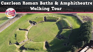 CAERLEON ROMAN BATHS amp AMPHITHEATRE WALES  Walking Tour  Pinned on Places [upl. by Erdnassac]