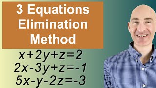 Solving Systems of 3 Equations Elimination [upl. by Suitangi668]