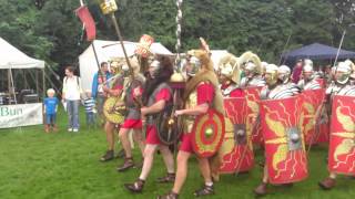 Roman Reenactment at the Amphitheatre in Caerleon Marching In [upl. by Adianes]