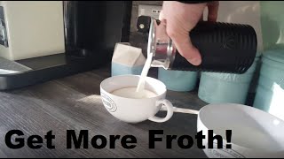 How to Get More Froth from Your Nespresso Coffee Aeroccino  Nespresso tips and help [upl. by Nednal179]